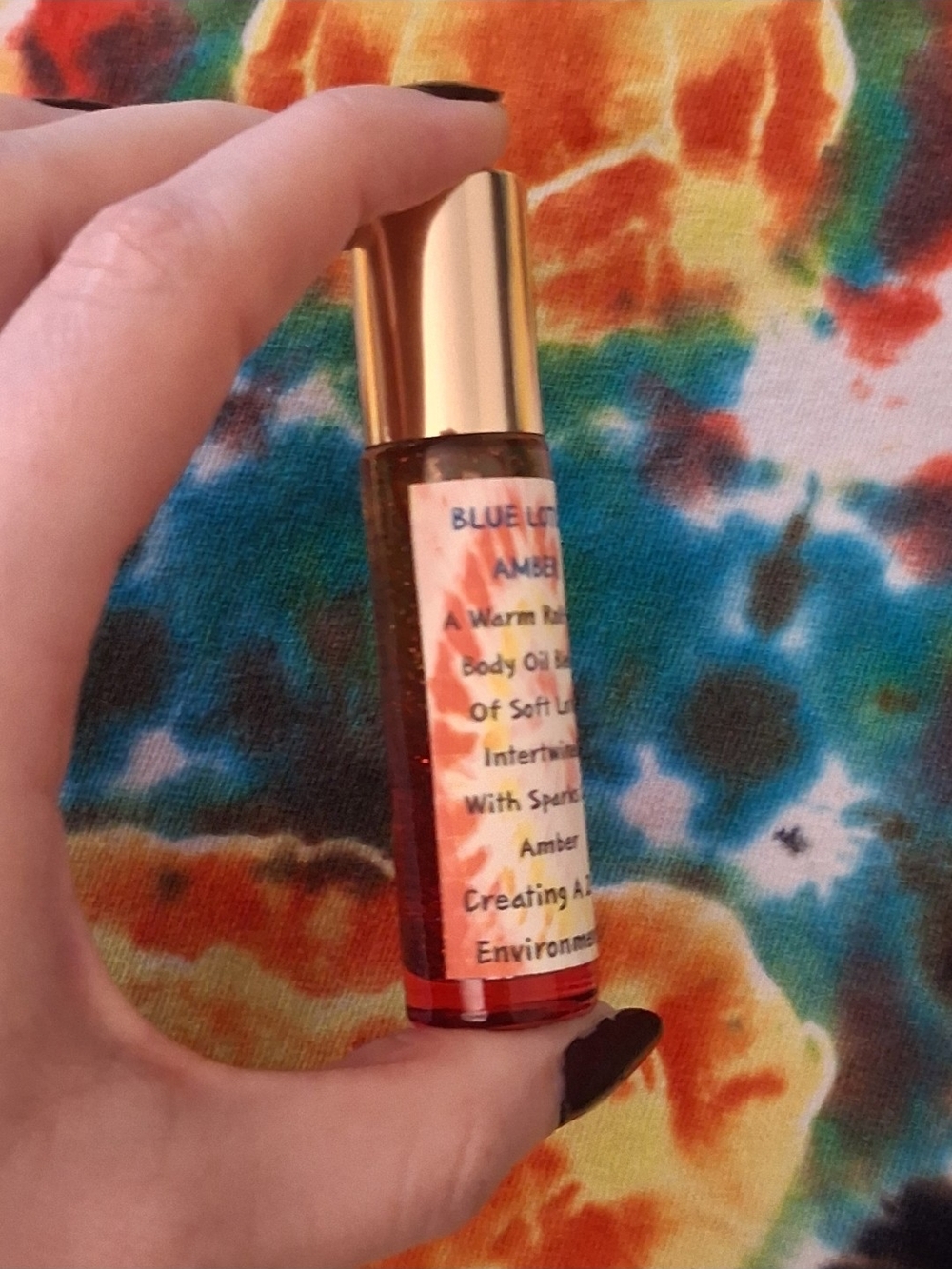Handmade Blue Lotus Amber Roll On Body Oil
